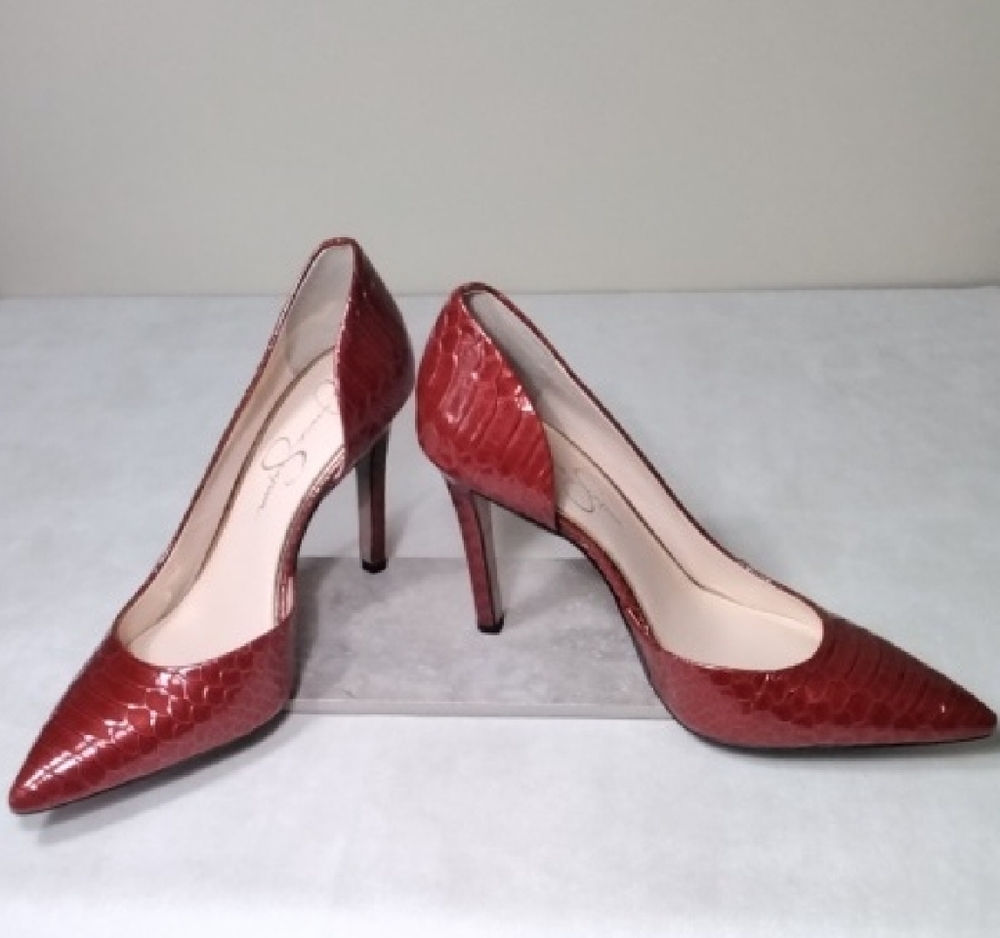 Jessica Simpson Red Textured Heels